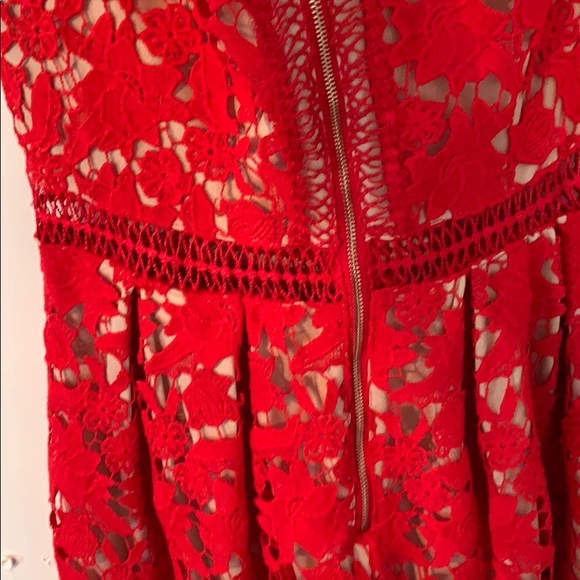 Francesca’s off the shoulder red lace dress - Picture 7 of 9